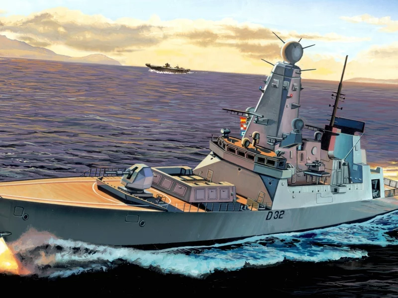 эскадренный, корабль, миноносец, рисунок, боевой