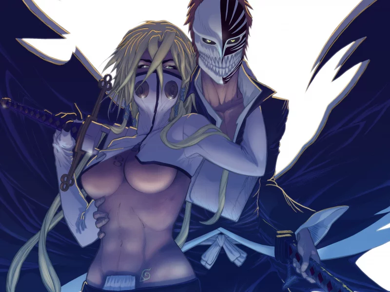 bleach, boysicat, аниме, девушка, juggertha, kurosaki ichigo, арт, tia harribel