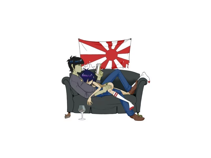 гориллаз, музыка, флаг, murdoc, noodle, gorillaz, фон, группа