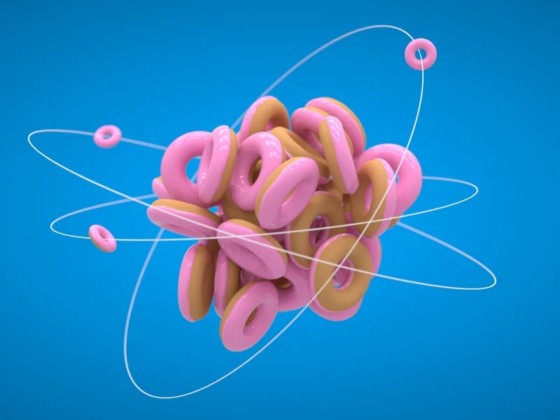 пончики, 3d, молекула