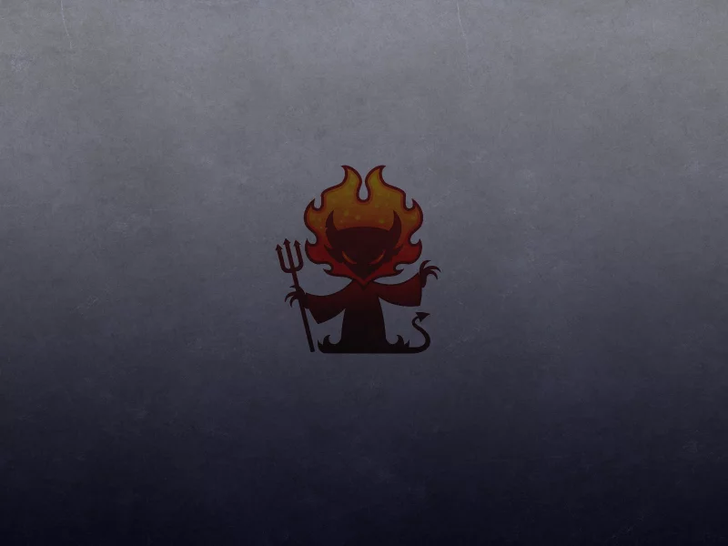 трезубец, темный фон, рога, хвост, огонь, red devil, красный