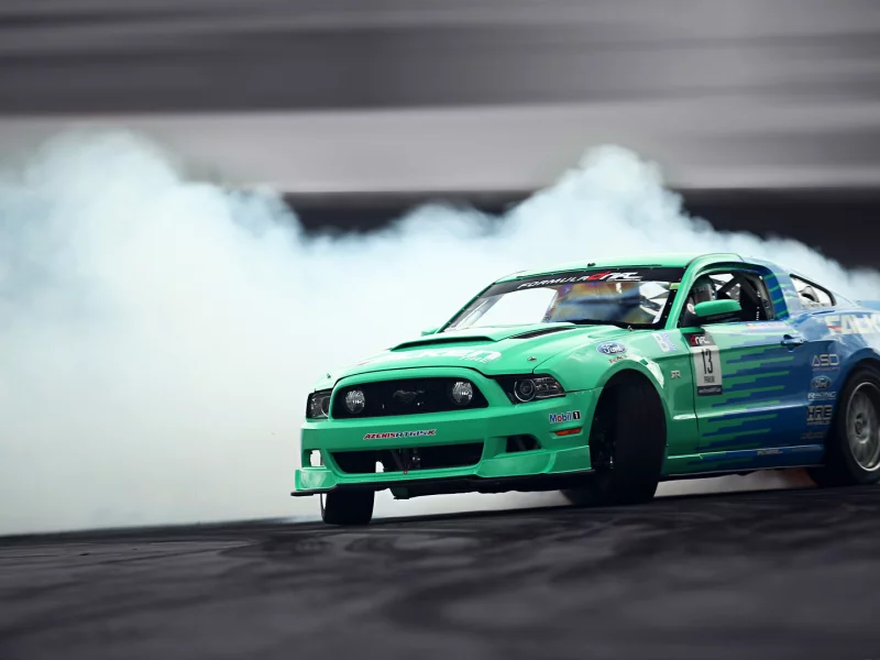 sportcar, drift, smoke, ford, gt, competition, falken, mustang, tuning