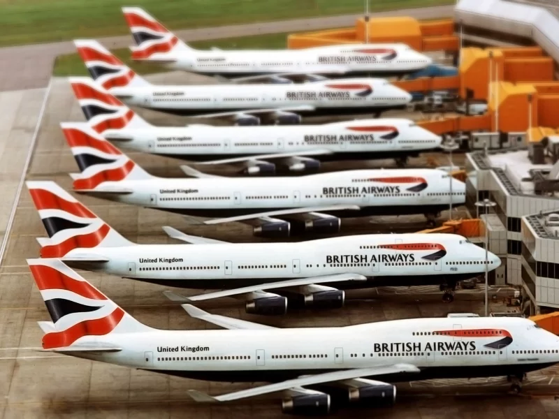 boeing, дальнемагистральный, много, 747, british airways, аэропорт