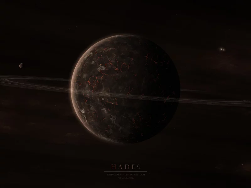 hades, спутники, кольца, трещины, поверхность, планета
