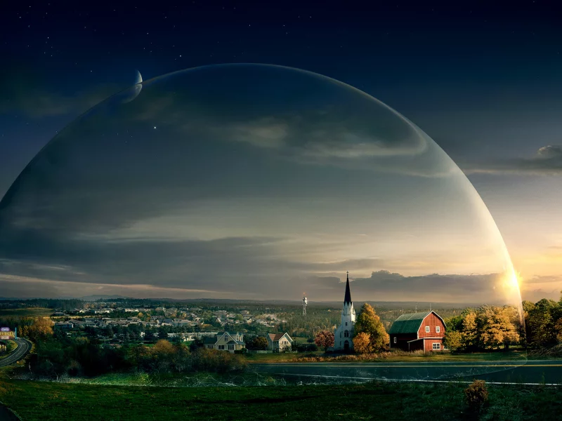 under the dome, дорога, под куполом, небо, церковь, сериал