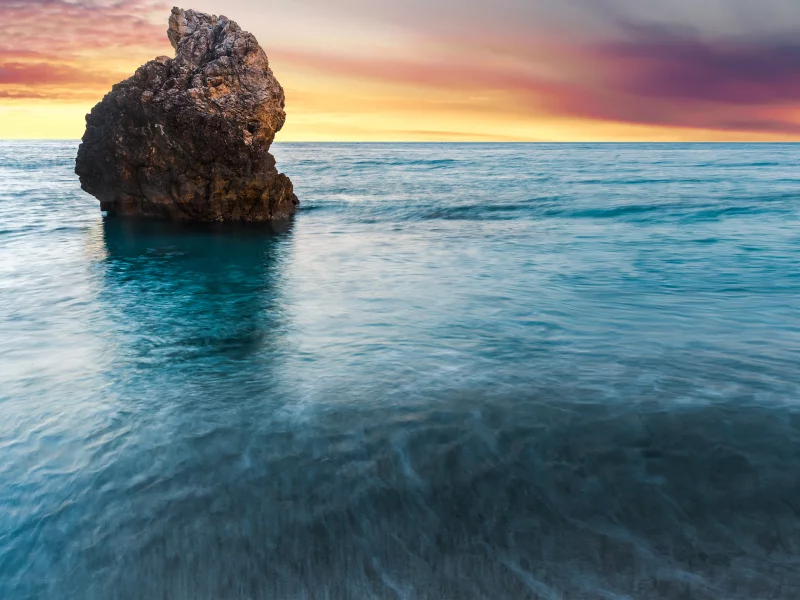 скала, greece, океан, milos beach, island, lefkada, рассвет