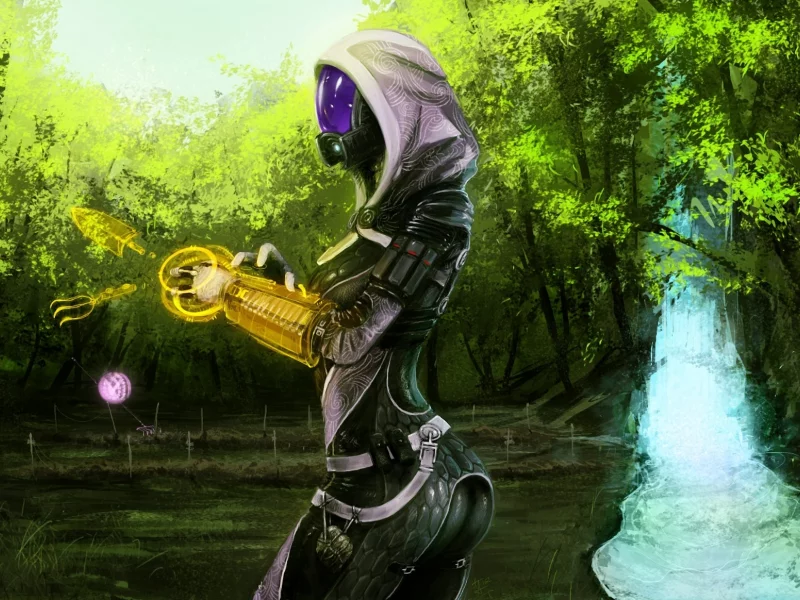 инструментрон, mass effect, водопад, дрон, tali, огород