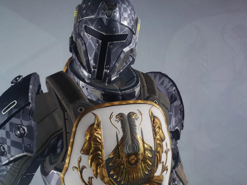 шлем, фон, destiny, броня, арт, воин, герб