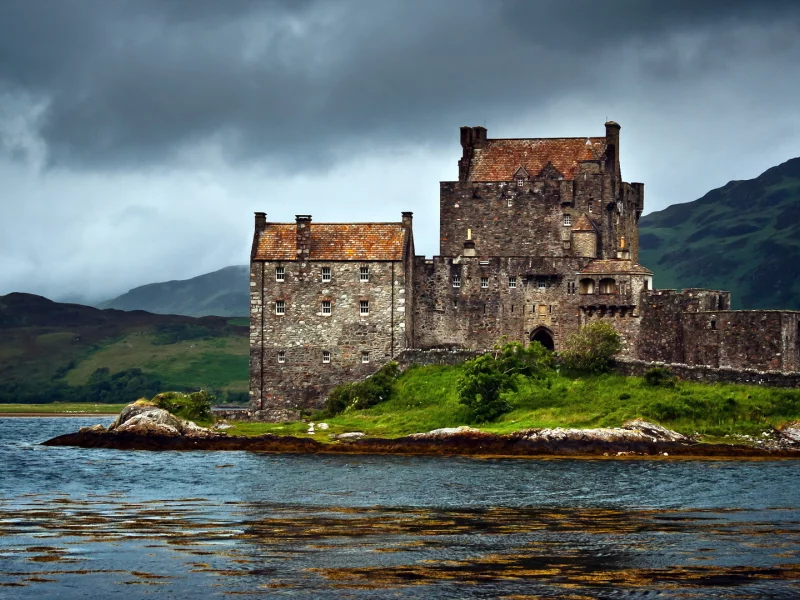 scotland, замок, озеро, united kingdom, dornie