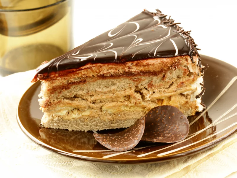 шоколад, кусочек, крем, торт, глазурь, десерт, пирожное
