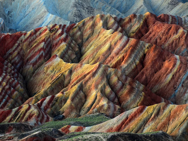 китай, осадки, danxia landform, холмы, природа