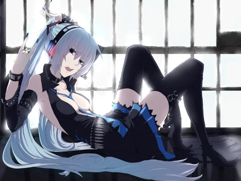 наушники, пули, miku hagane, вокалоид, девушка, vocaloid