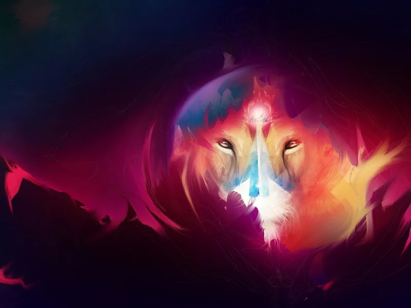 digital art, арт, лев, рисунок, абстракция