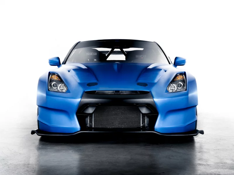 blue, синий, race car, nissan, ben sopra, ниссан, front, обвес, gt-r