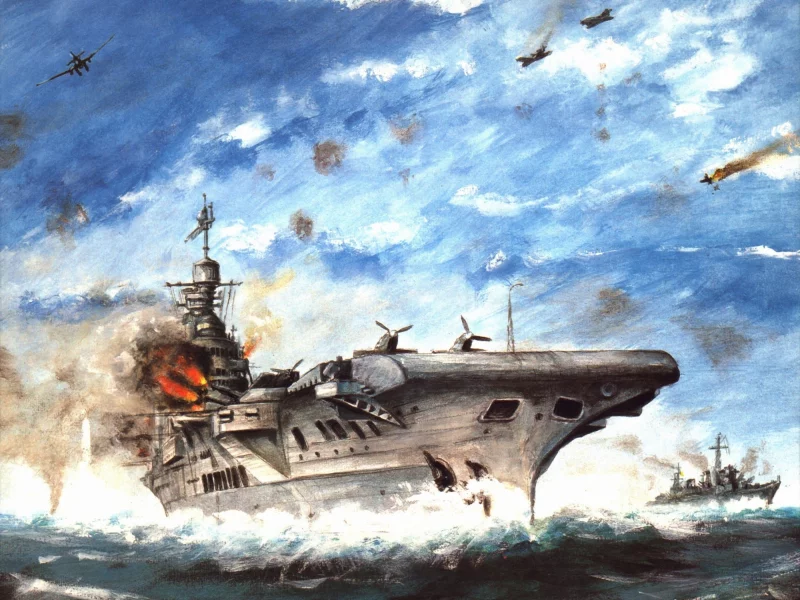 бой, &amp;quot;victorious&amp;quot;, война, море, рисунок