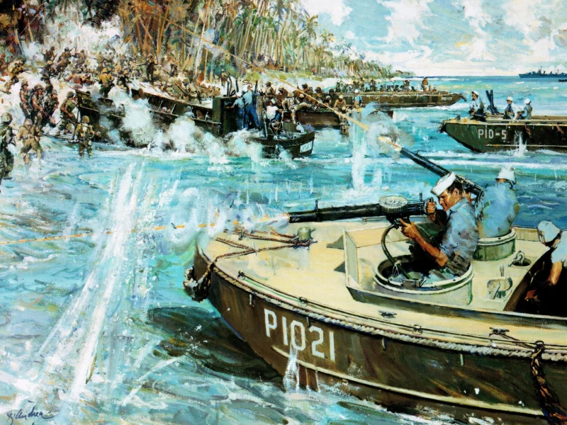 американские войска, арт, окинава, 1945 год, высадка