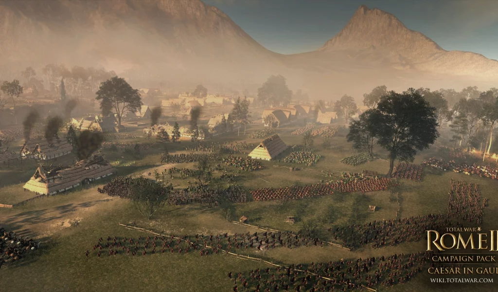 Rome II Total War, галлы, римляне, армии, бой, пейзаж