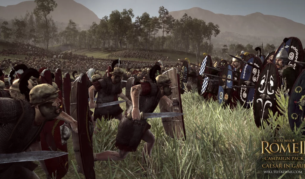 Rome II Total War, римляне, галлы, армия, доспехи, бой, пейзаж