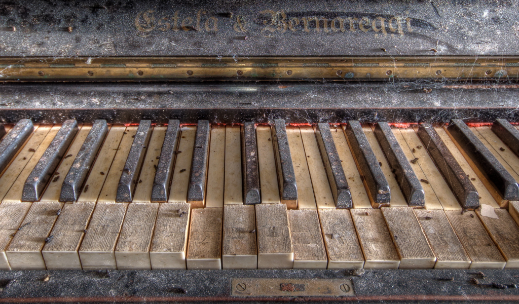 piano, antiguo, melodies