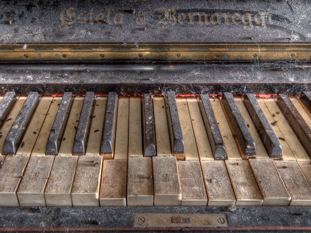 piano, antiguo, melodies