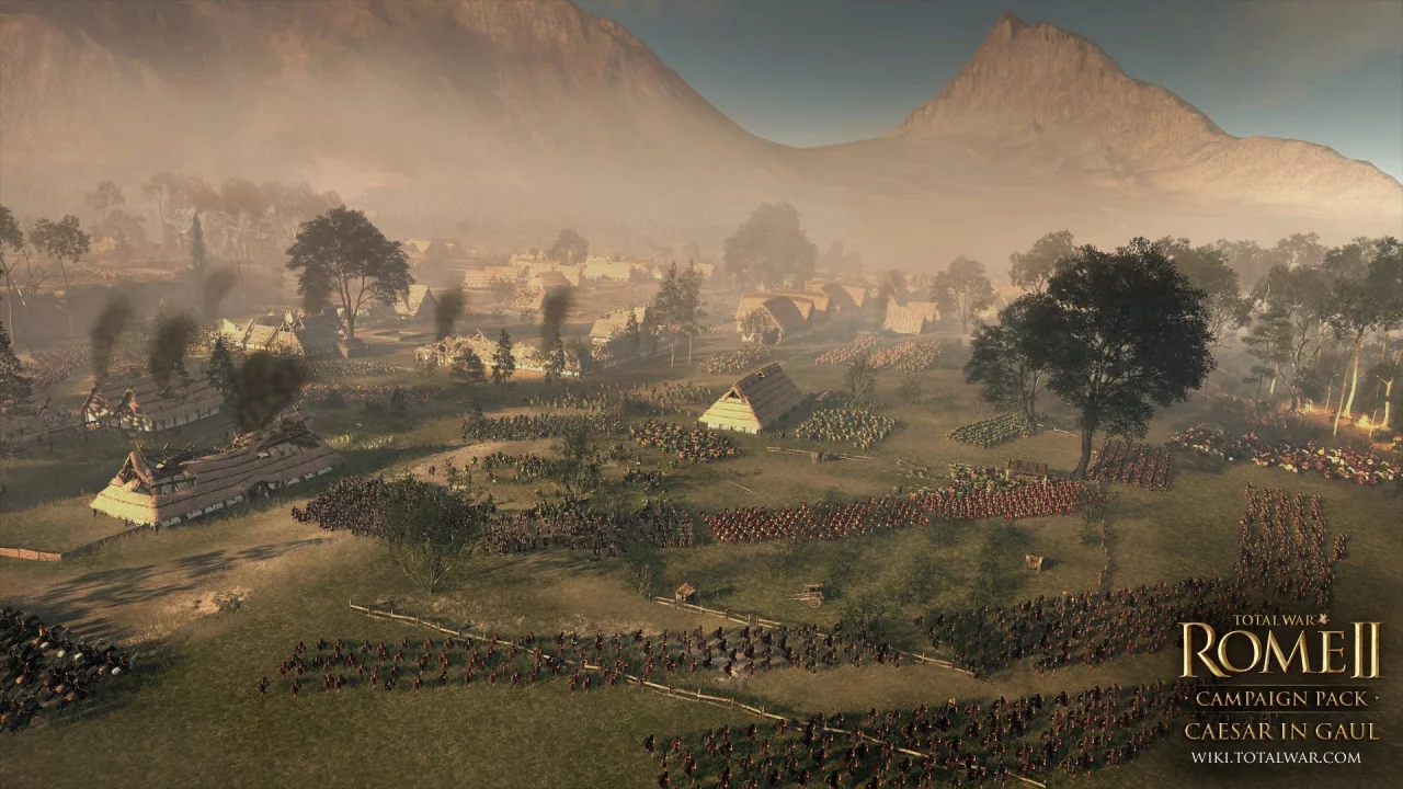 Rome II Total War, галлы, римляне, армии, бой, пейзаж