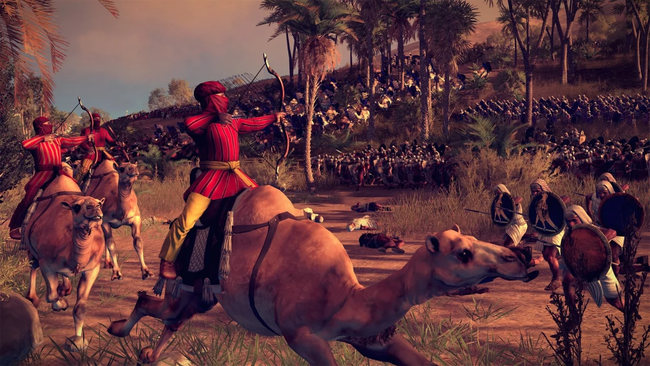 Rome II Total War, парфяне, египтяне, армия, доспехи, бой, пейзаж