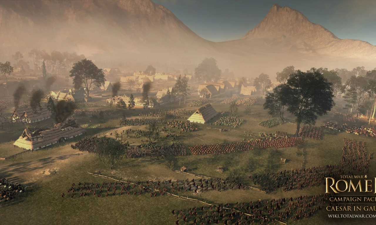 Rome II Total War, галлы, римляне, армии, бой, пейзаж