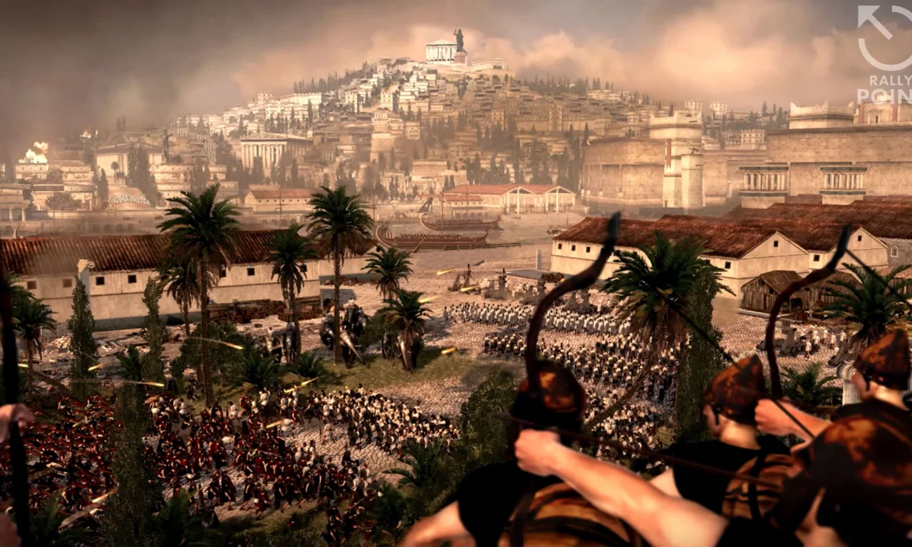Rome II Total War, римляне, афиняне, армия, бой, пейзаж, город