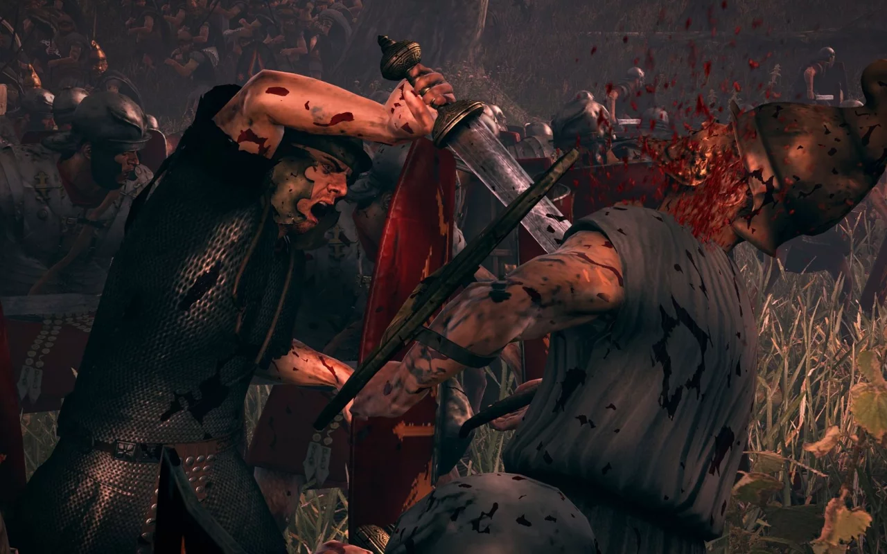 Rome II Total War, римляне, греки, бой, доспехи, кровь