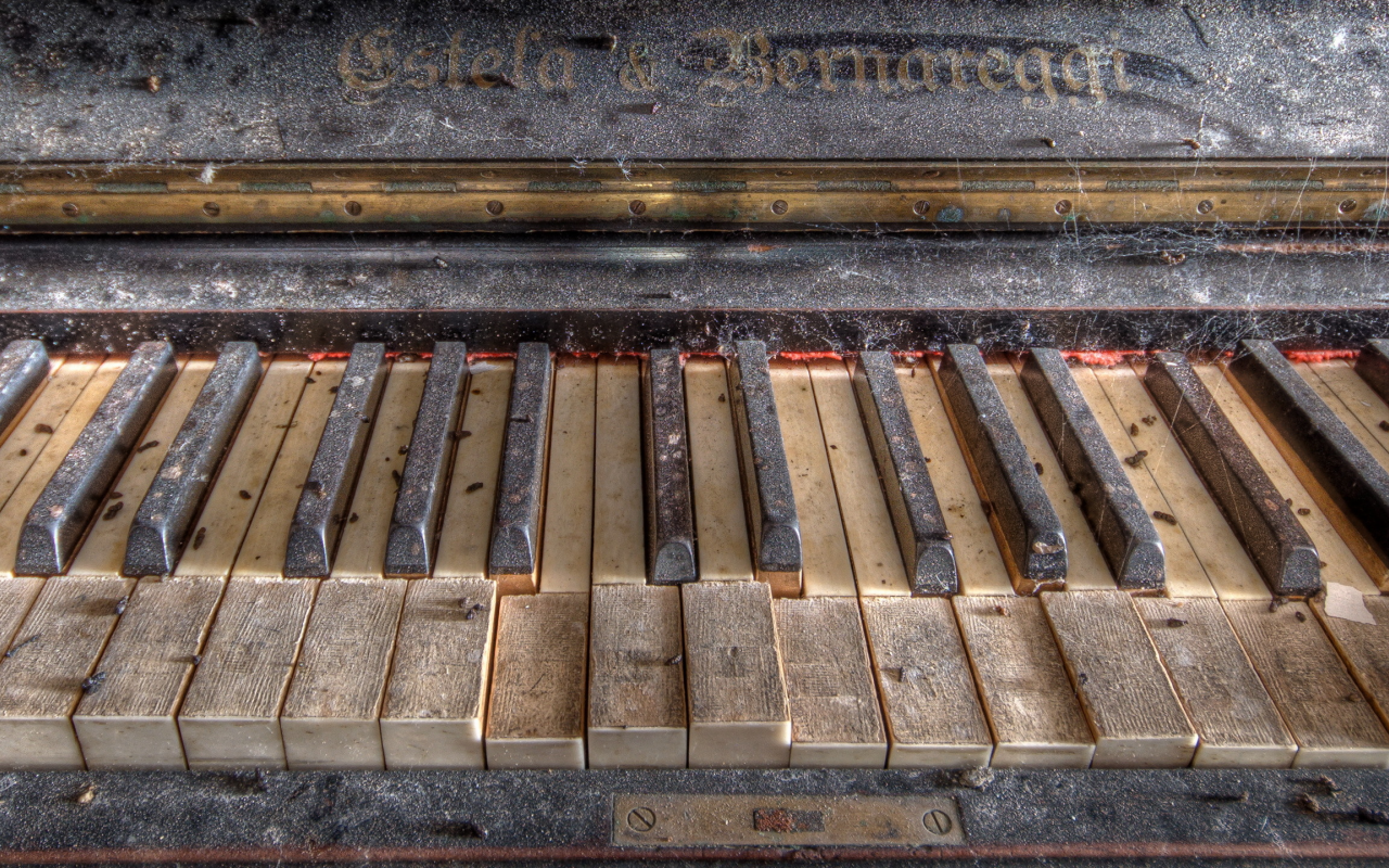 piano, antiguo, melodies