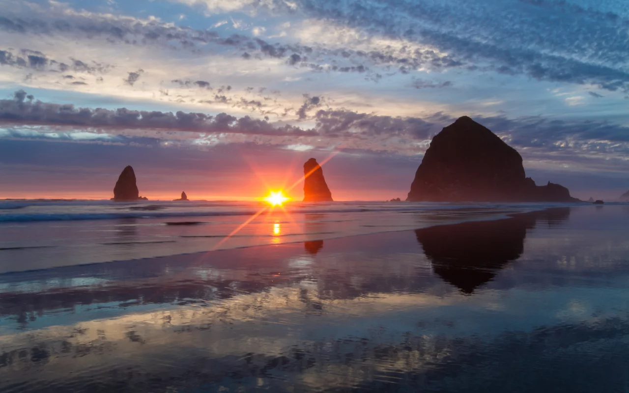 тихий океан, cannon beach, haystack rock, pacific ocean, скалы, oregon, орегон