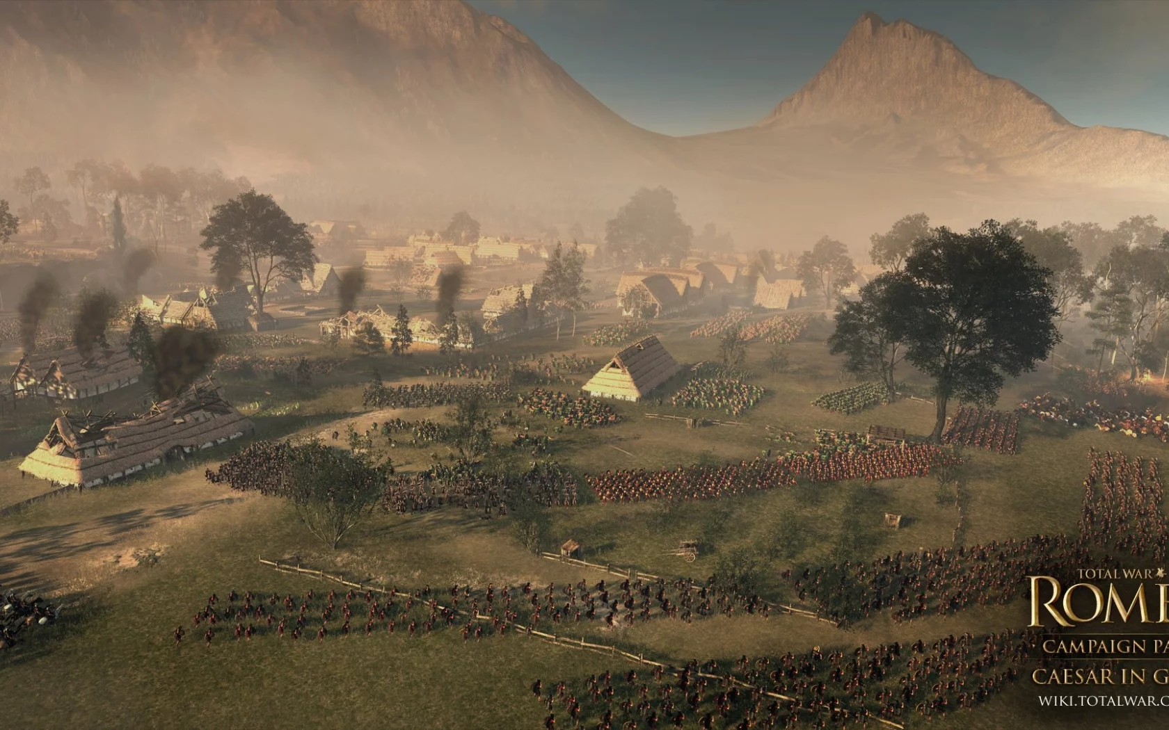 Rome II Total War, галлы, римляне, армии, бой, пейзаж