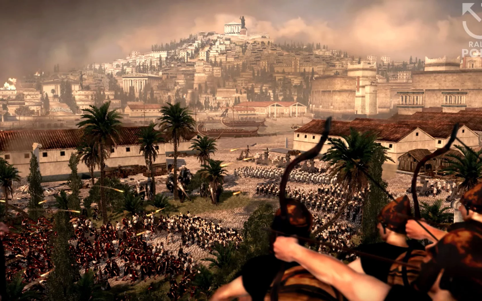 Rome II Total War, римляне, афиняне, армия, бой, пейзаж, город