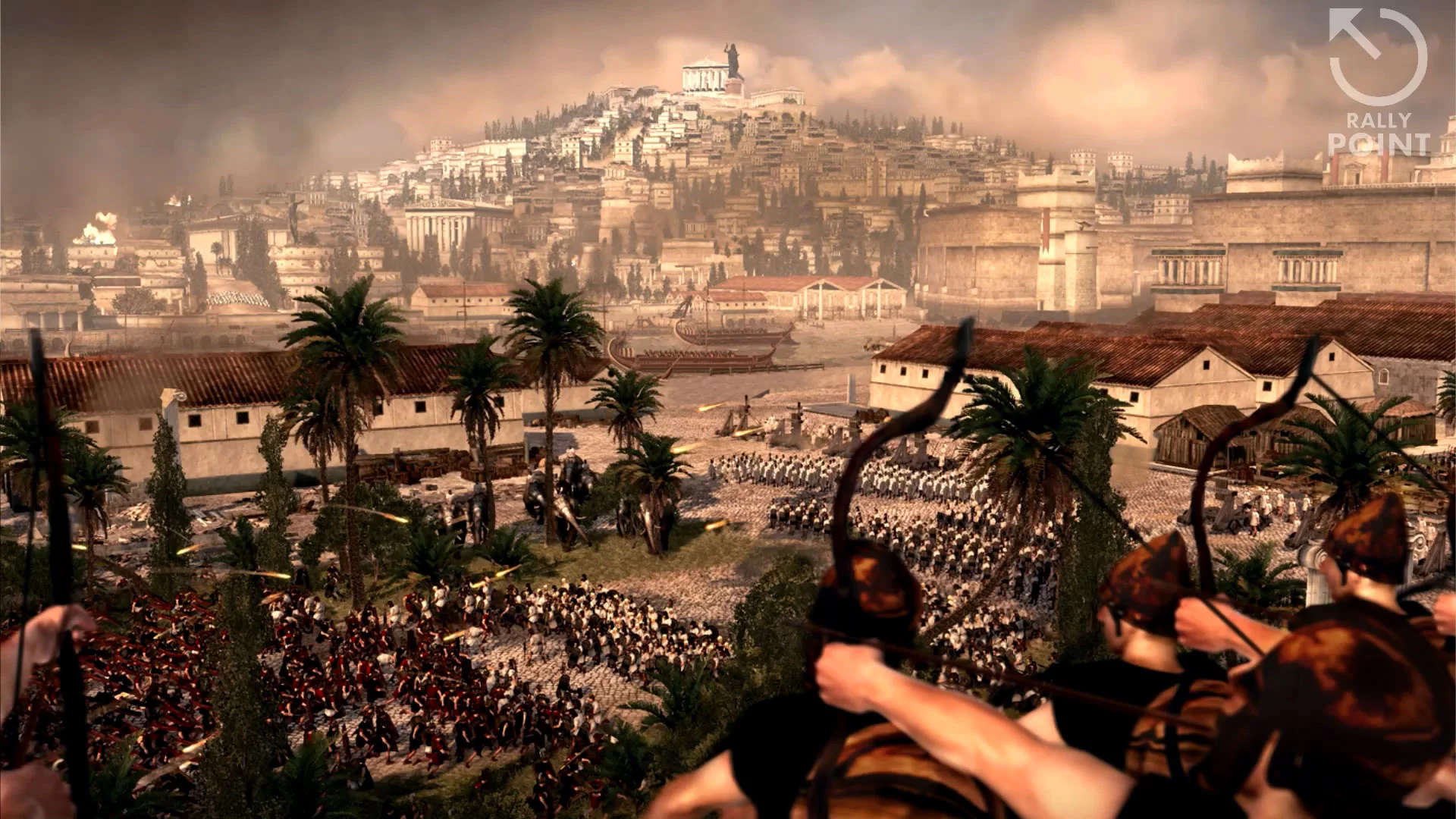Rome II Total War, римляне, афиняне, армия, бой, пейзаж, город