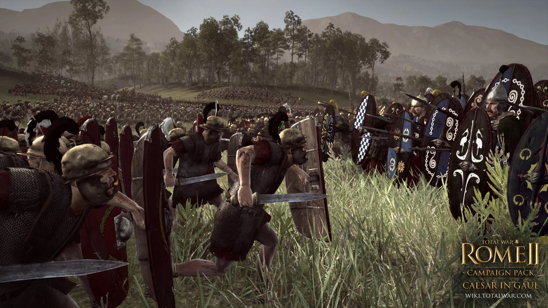 Rome II Total War, римляне, галлы, армия, доспехи, бой, пейзаж