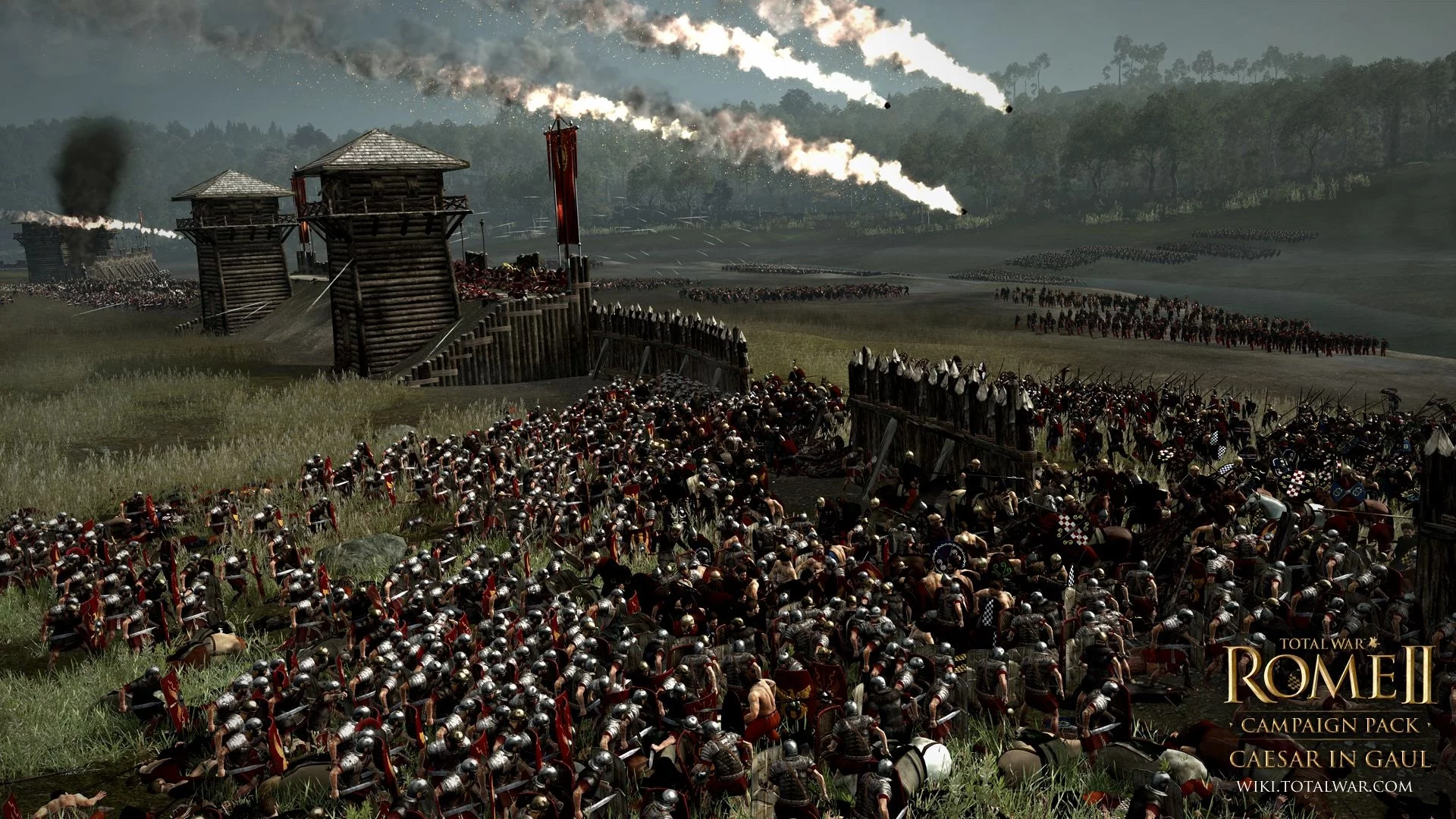 Rome II Total War, римляне, галлы, армия, бой, пейзаж