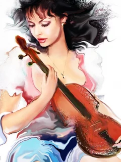взгляд, девушка, tatiana nikitina, кудри, волосы, художник