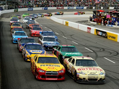 машины, toyota, гонка, chevrolet, dodge, nascar, ford, наскар, много