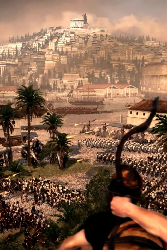 Rome II Total War, римляне, афиняне, армия, бой, пейзаж, город