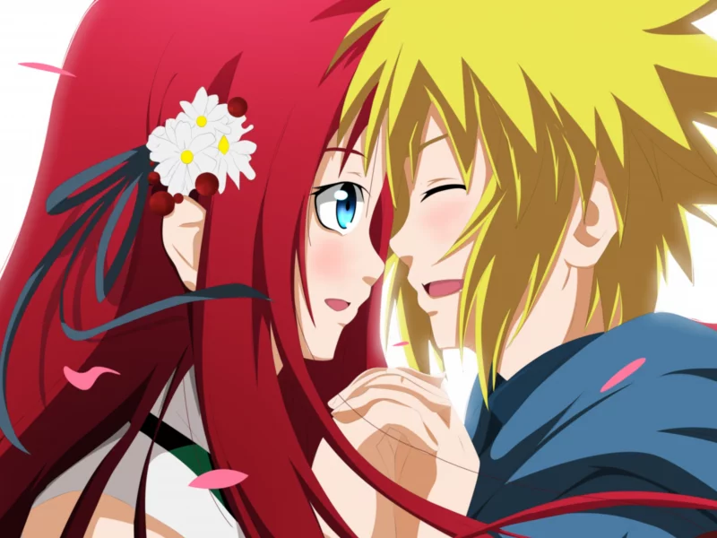 namikaze minato, piodart, naruto, uzumaki kushina, наруто, парень, аниме, арт