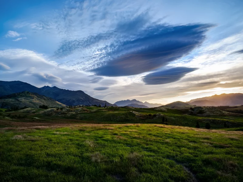 поле, new zealand, queenstown, природа, valley, горы, пейзаж