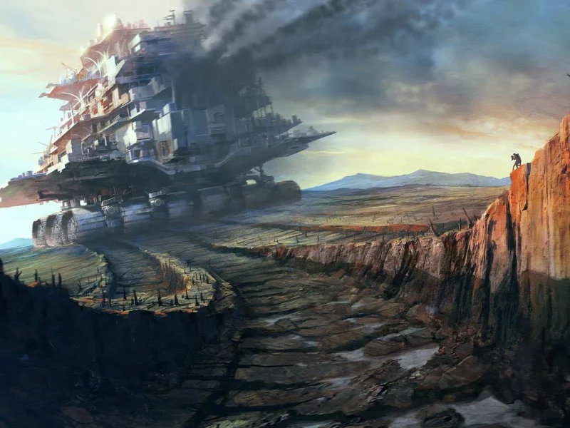 mortal engines, машина, гусиницы, след, philip reeve, рисунок