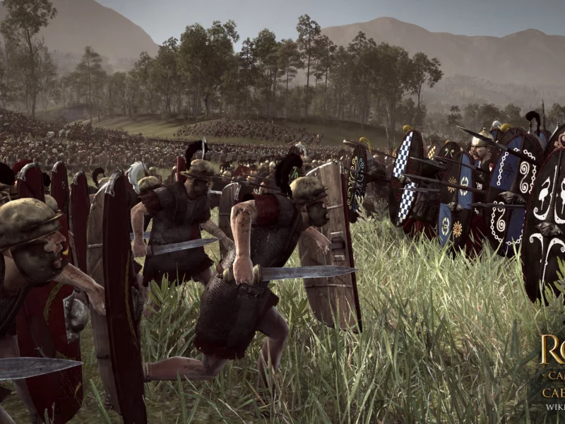 Rome II Total War, римляне, галлы, армия, доспехи, бой, пейзаж