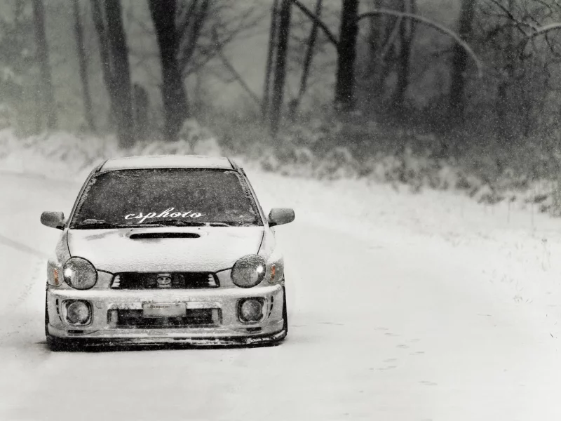 зима, subaru impreza, субару, тюнинг, снегопад