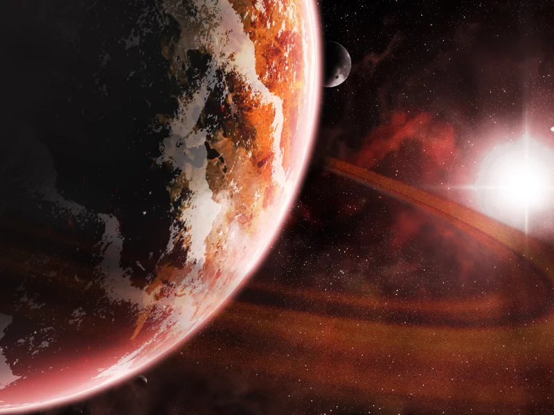 planet, sun, sci fi, kosmos, red, star