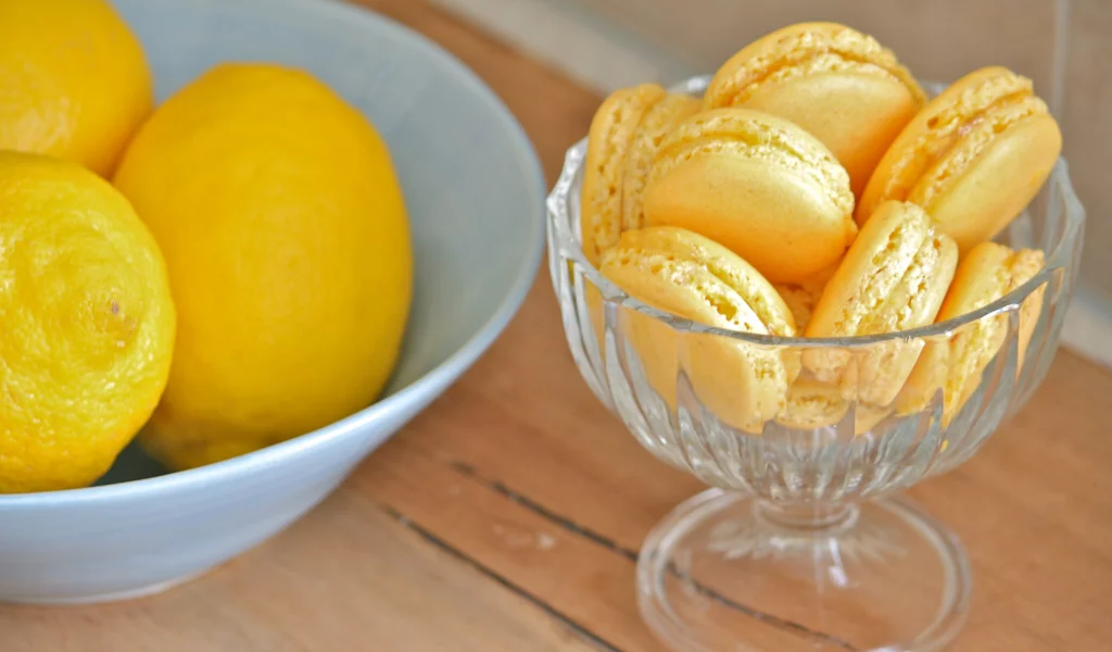 фон, фрукт, желтый, еда, лимон, macaron, сладкое, макарун