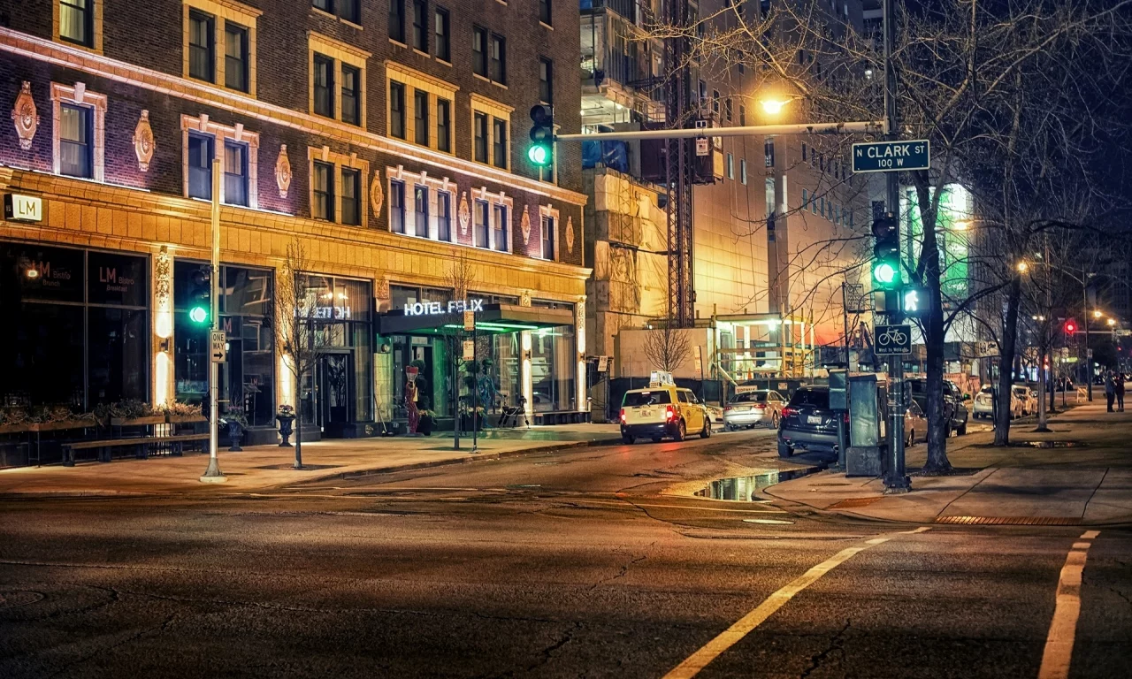 сша, город, чикаго, illinois, usa, chicago, иллинойс, ночь, улица
