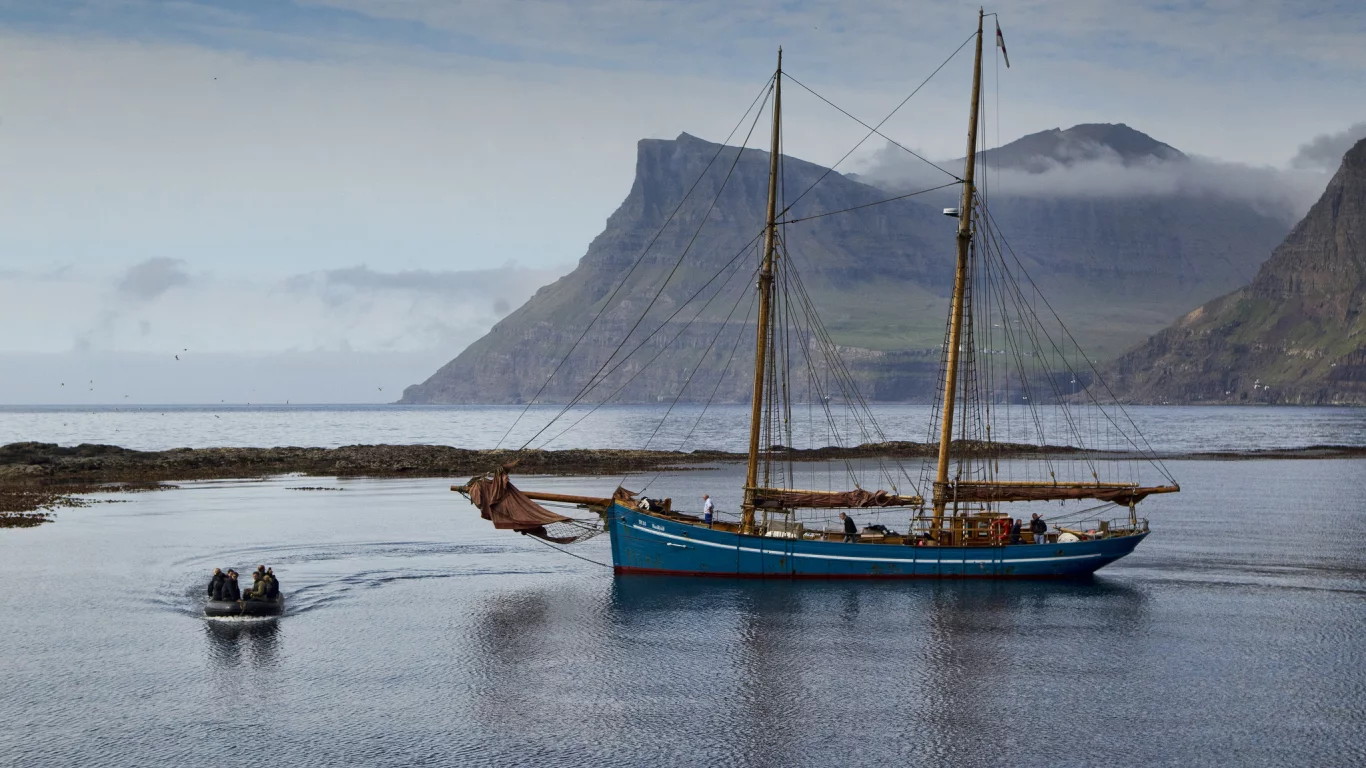 яхта, дания, фарерские острова, горы, denmark, faroe islands