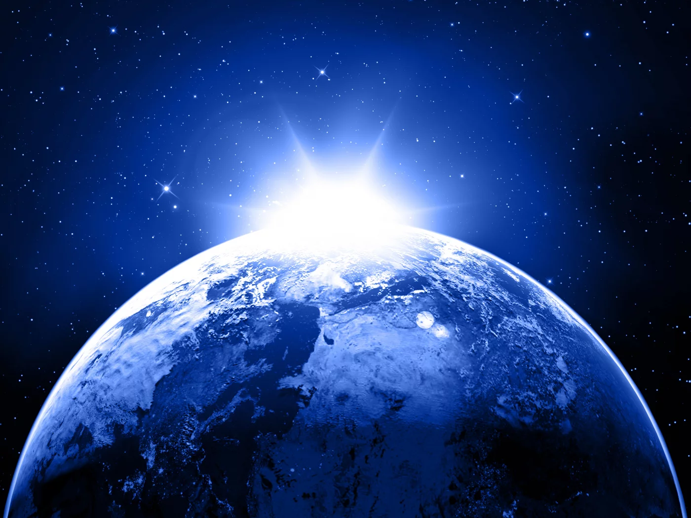 sunrise, light, star, planet, sci fi, blue