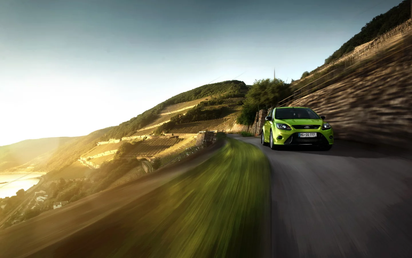 форд, в движении, ford focus rs, дорога